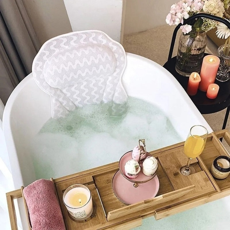 Bathtub Spa Cushion – Ultra-Soft Bath Pillow with Suction Cups