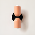 Battery Powered Wall Sconce — Dual Capsule Shades, Cordless Design