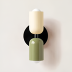 Battery Powered Wall Sconce — Dual Capsule Shades, Cordless Design