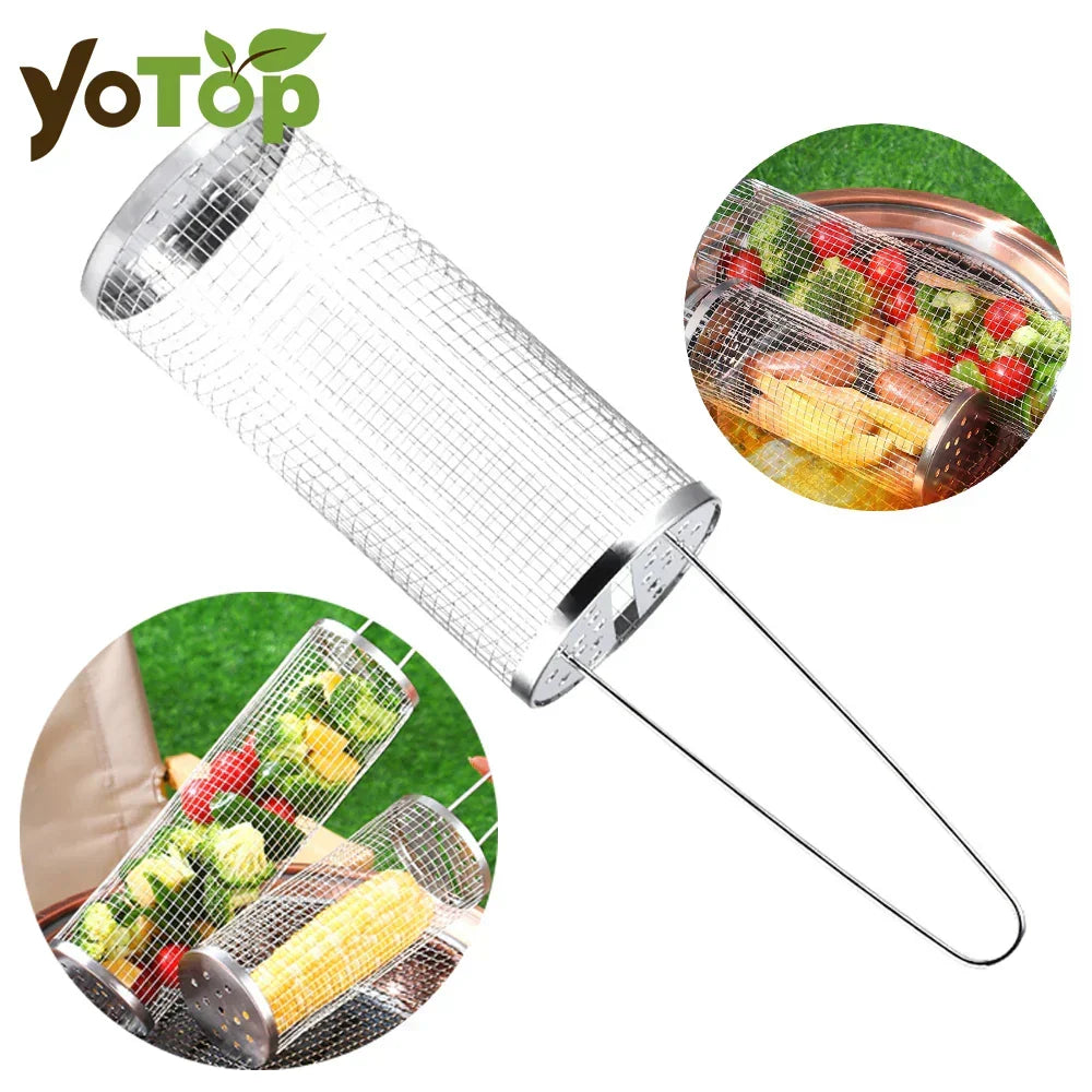 BBQFlare ProGrid Basket – Grill Directly Over Charcoal with Stainless Steel & Ergonomic Handle