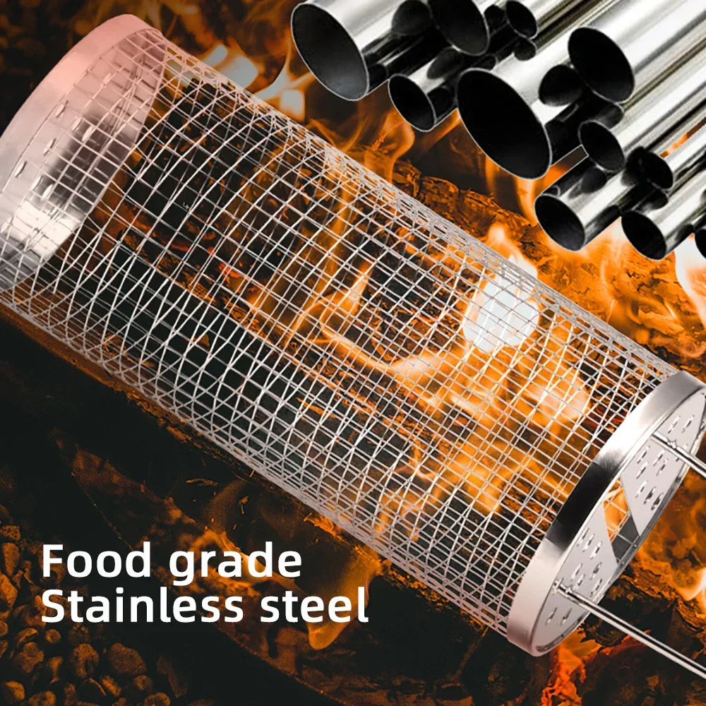 BBQFlare ProGrid Basket – Grill Directly Over Charcoal with Stainless Steel & Ergonomic Handle