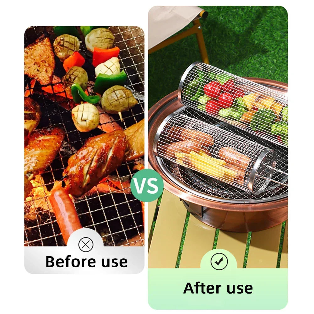 BBQFlare ProGrid Basket – Grill Directly Over Charcoal with Stainless Steel & Ergonomic Handle