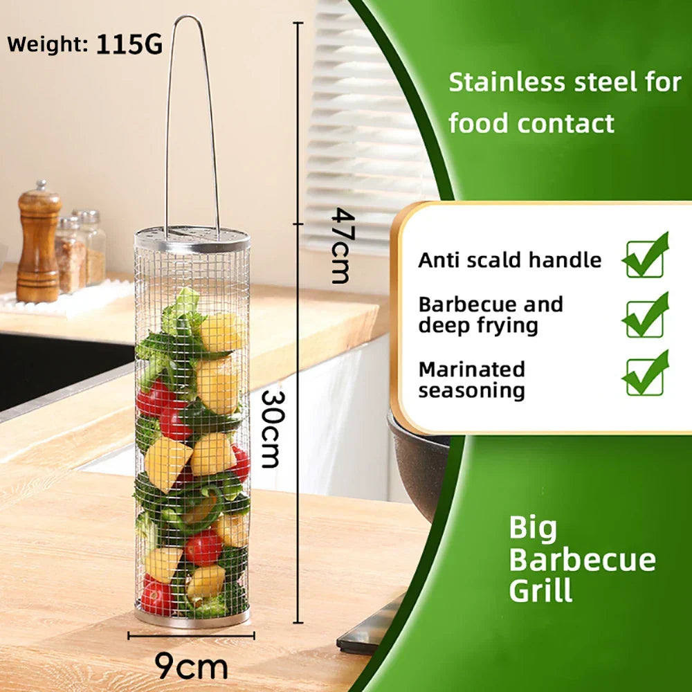 BBQFlare ProGrid Basket – Grill Directly Over Charcoal with Stainless Steel & Ergonomic Handle