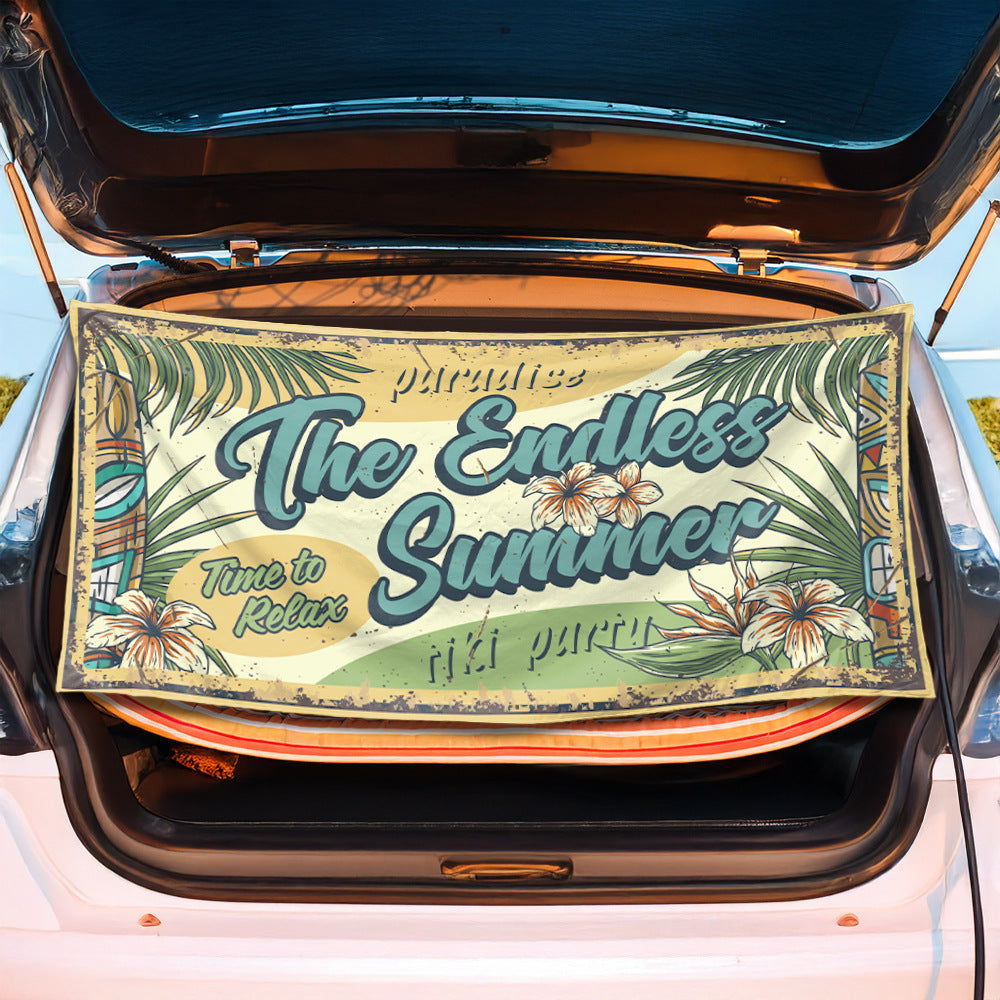 Beach Blanket with Striking Tiki Pattern