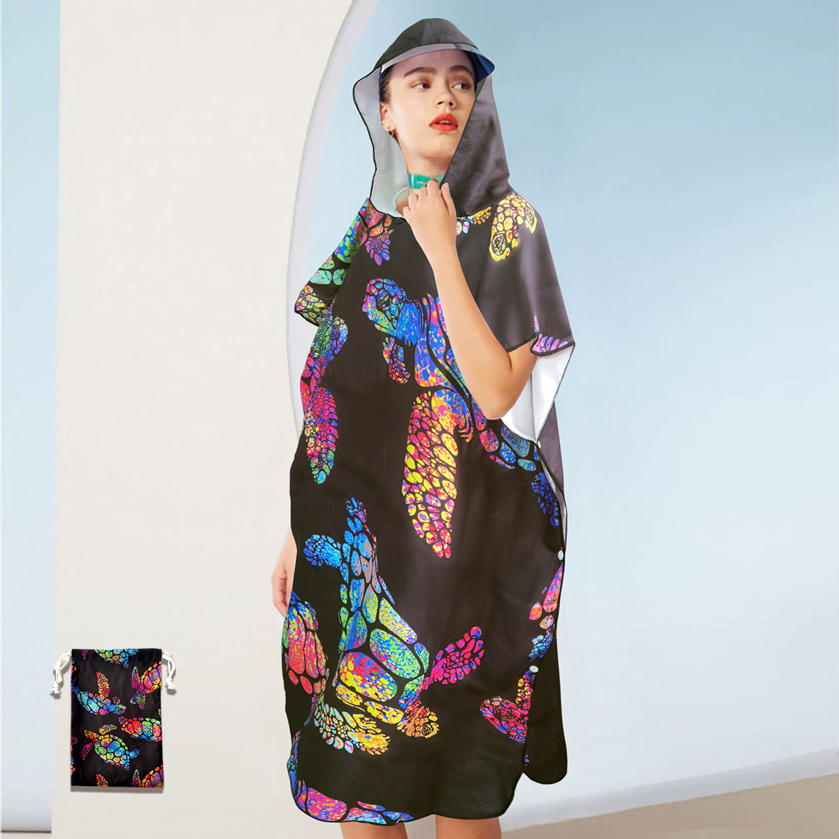 Beach towel with colourful sea turtle design