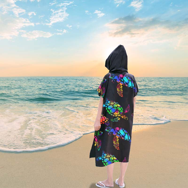 Beach towel with colourful sea turtle design