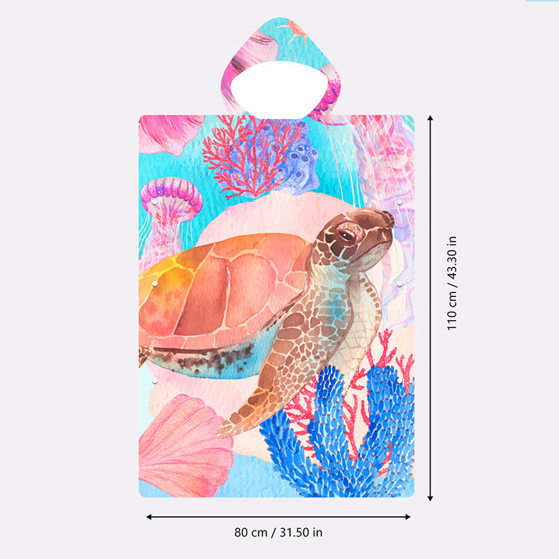 Beach towel with colourful sea turtle design