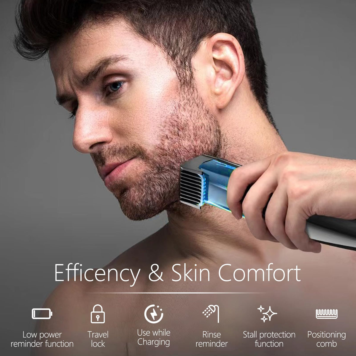 Beard Trimmer for Men with Vacuum System