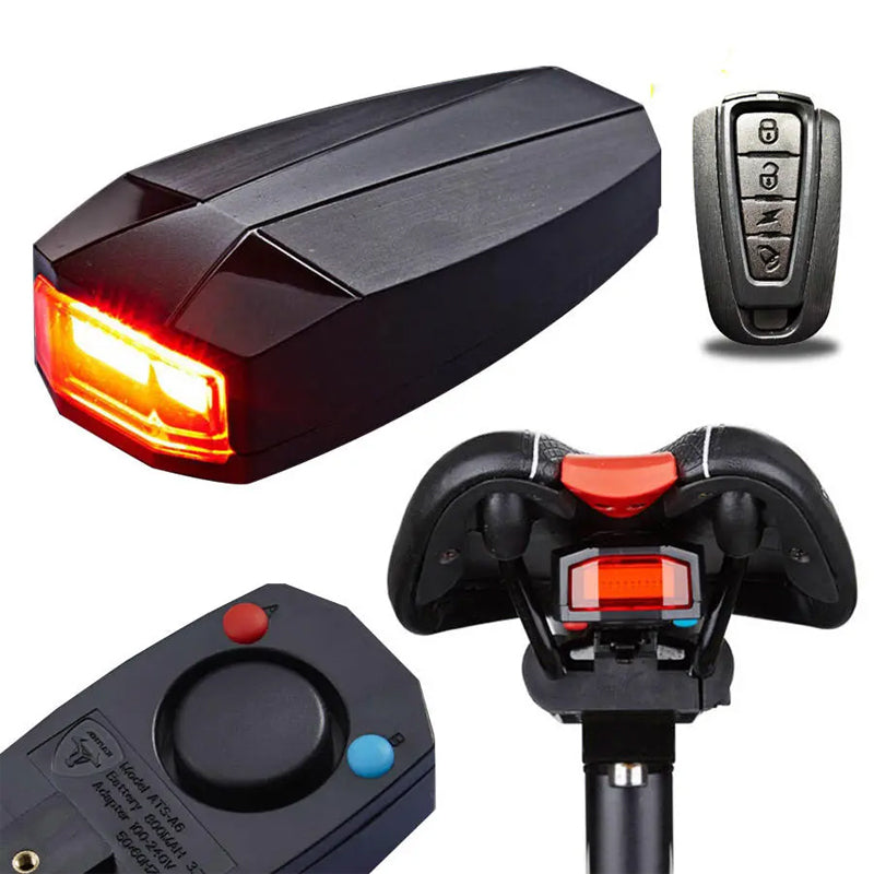 Bicycle Rear Light with Remote Control Alarm Lock
