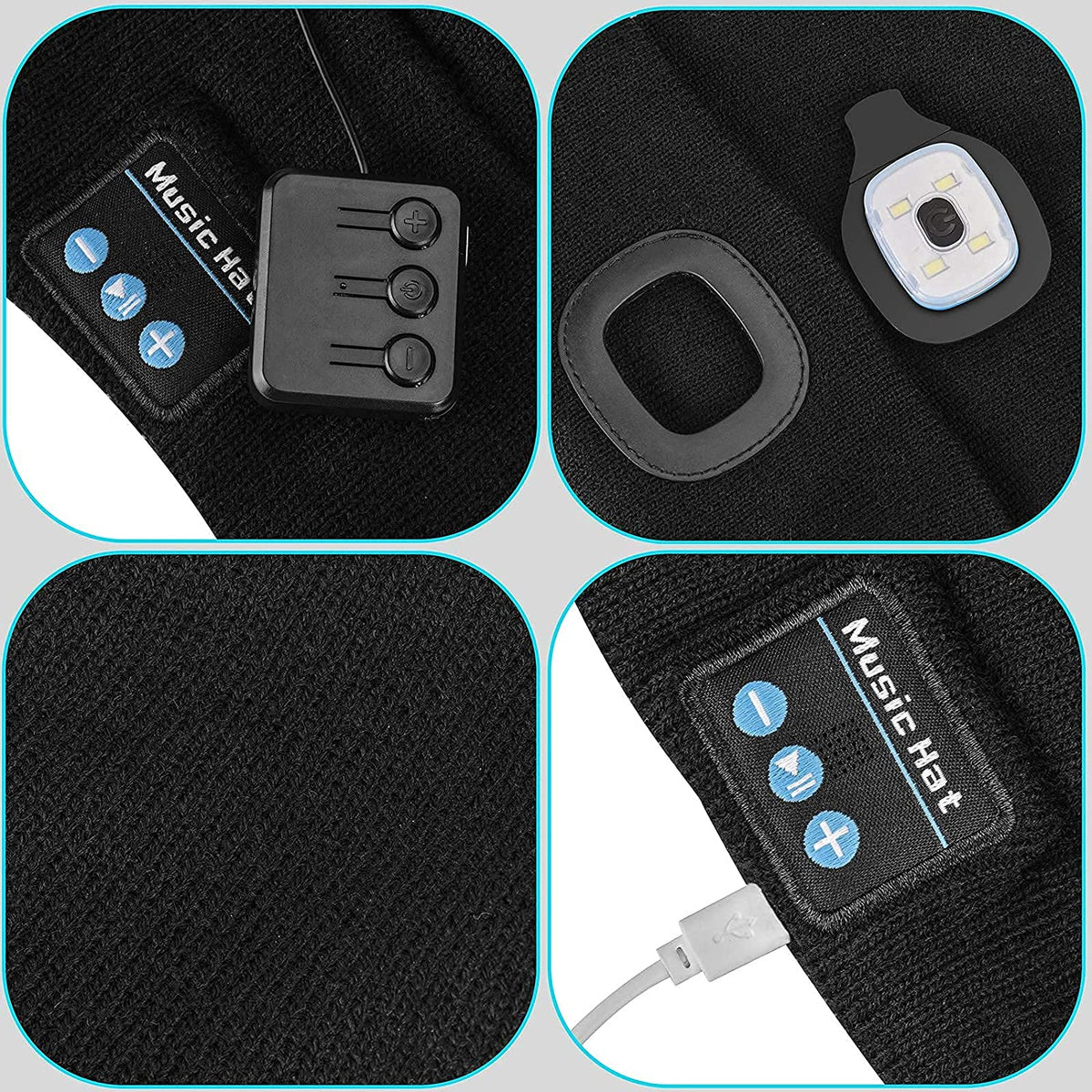 Boneroshop | Bluetooth Beanie Hat Light Wireless Headphones