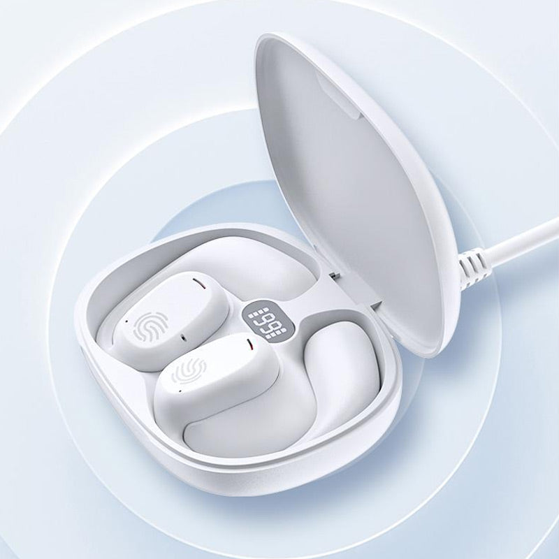 Bluetooth headphones with bone conduction and real ear hook