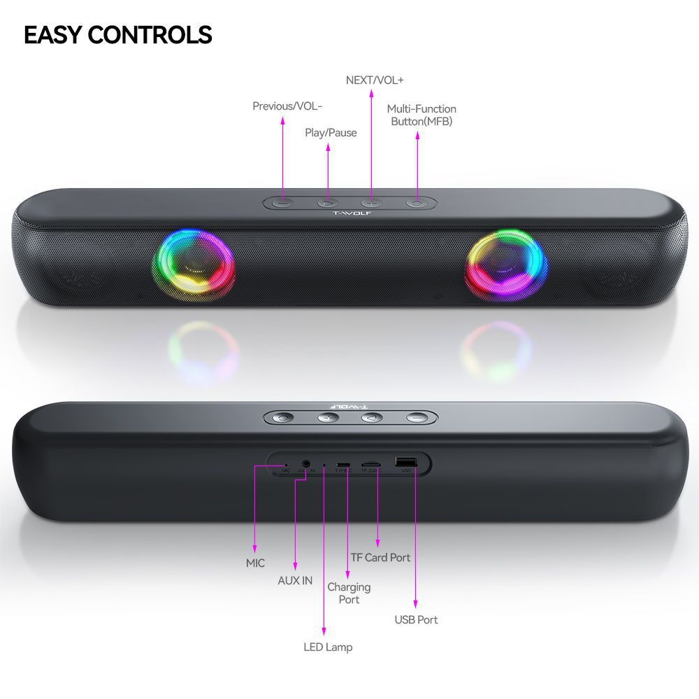 Bluetooth Speaker with RGB Lighting