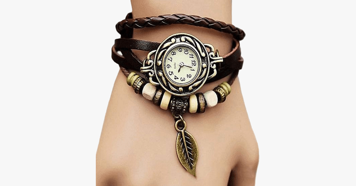 Boho-Chic Leaf Vintage Watch
