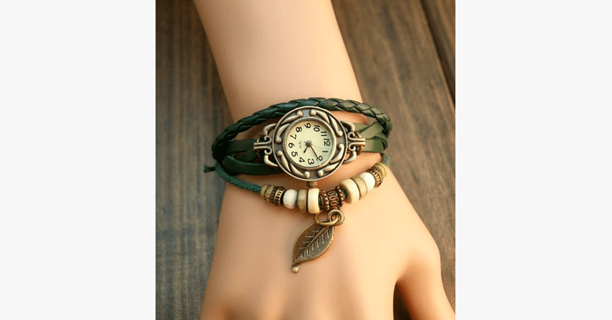 Boho-Chic Leaf Vintage Watch