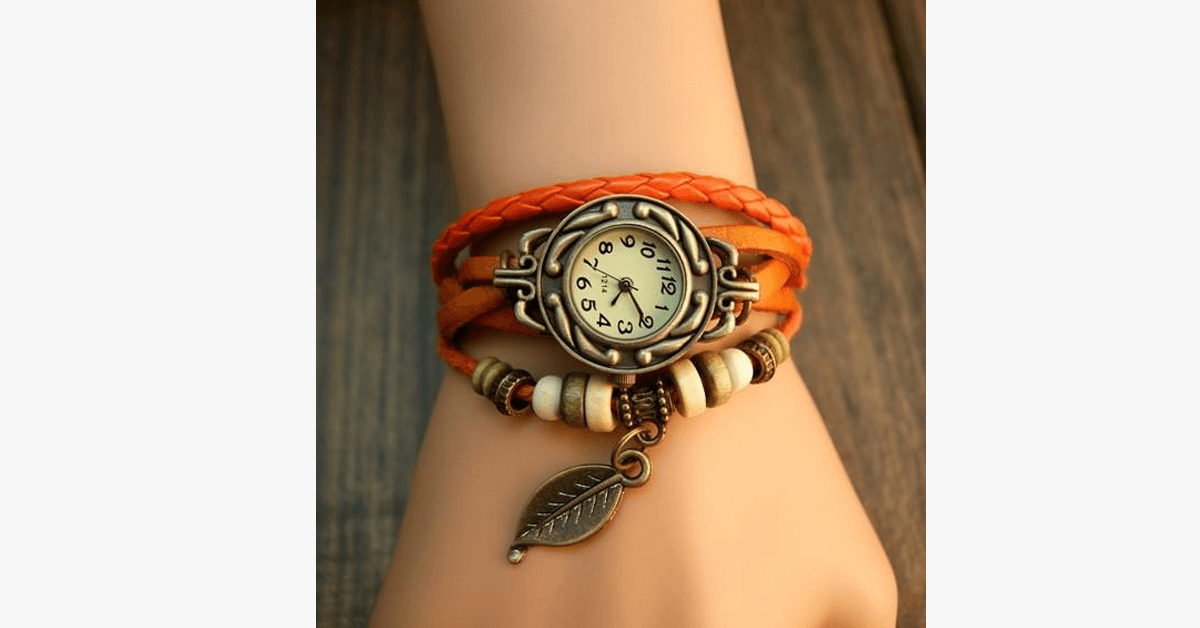 Boho-Chic Leaf Vintage Watch