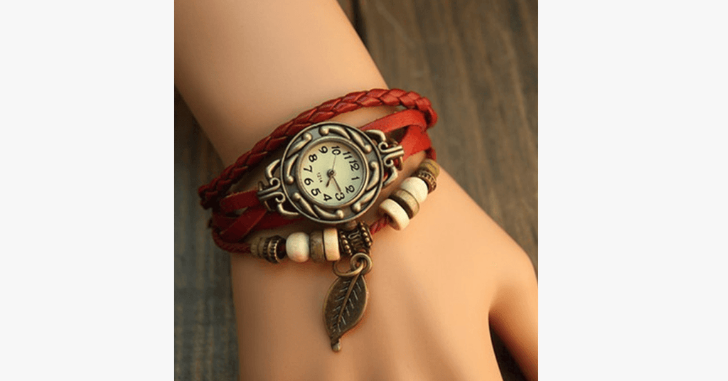 Boho-Chic Leaf Vintage Watch