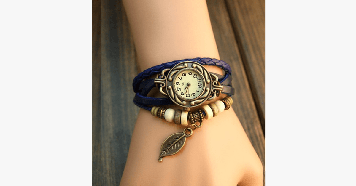 Boho-Chic Leaf Vintage Watch