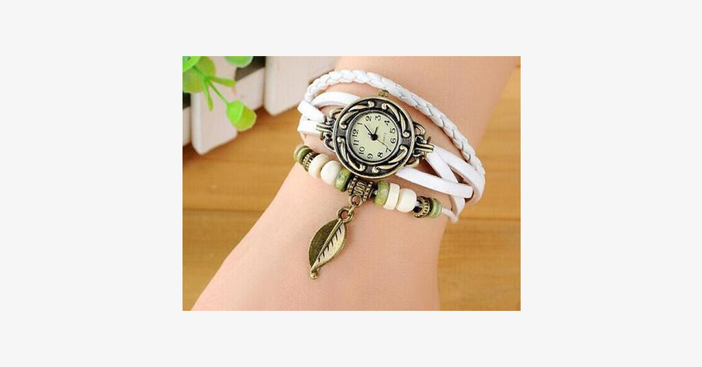 Boho-Chic Leaf Vintage Watch