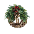 Boho Christmas wreath with bells – handmade door and wall decoration