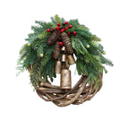 Boho Christmas wreath with bells – handmade door and wall decoration