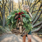 Boho Christmas wreath with bells – handmade door and wall decoration