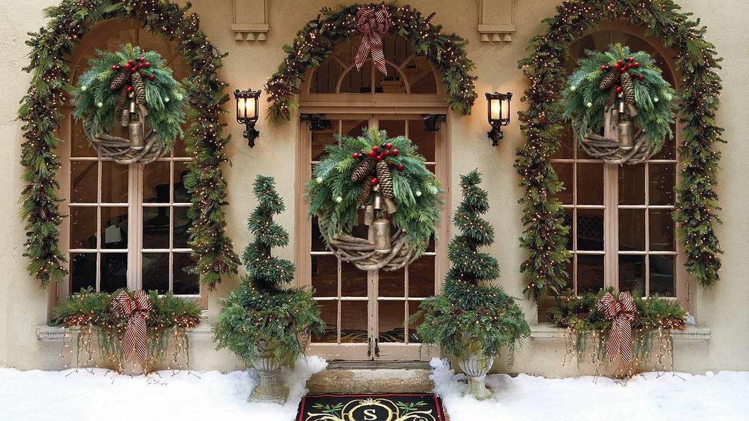 Boho Christmas wreath with bells – handmade door and wall decoration