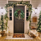 Boho Christmas wreath with bells – handmade door and wall decoration