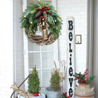 Boho Christmas wreath with bells – handmade door and wall decoration