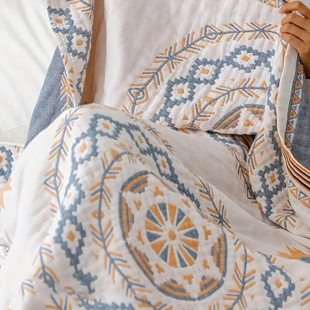 BohoHaven Blanket – Cotton Throw with Mandala Pattern for Indoors & Outdoors