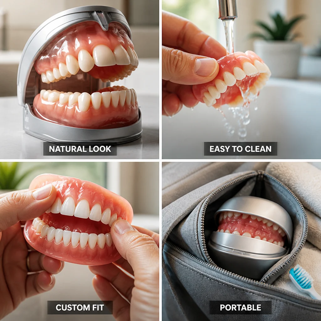 Boil-and-Bite Medical-Grade Denture Set (Upper & Lower)