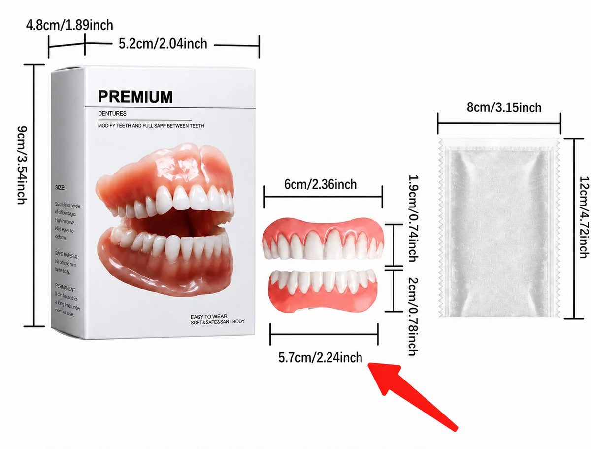 Boil-and-Bite Medical-Grade Denture Set (Upper & Lower)