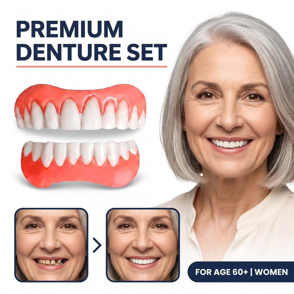 Boil-and-Bite Medical-Grade Denture Set (Upper & Lower)