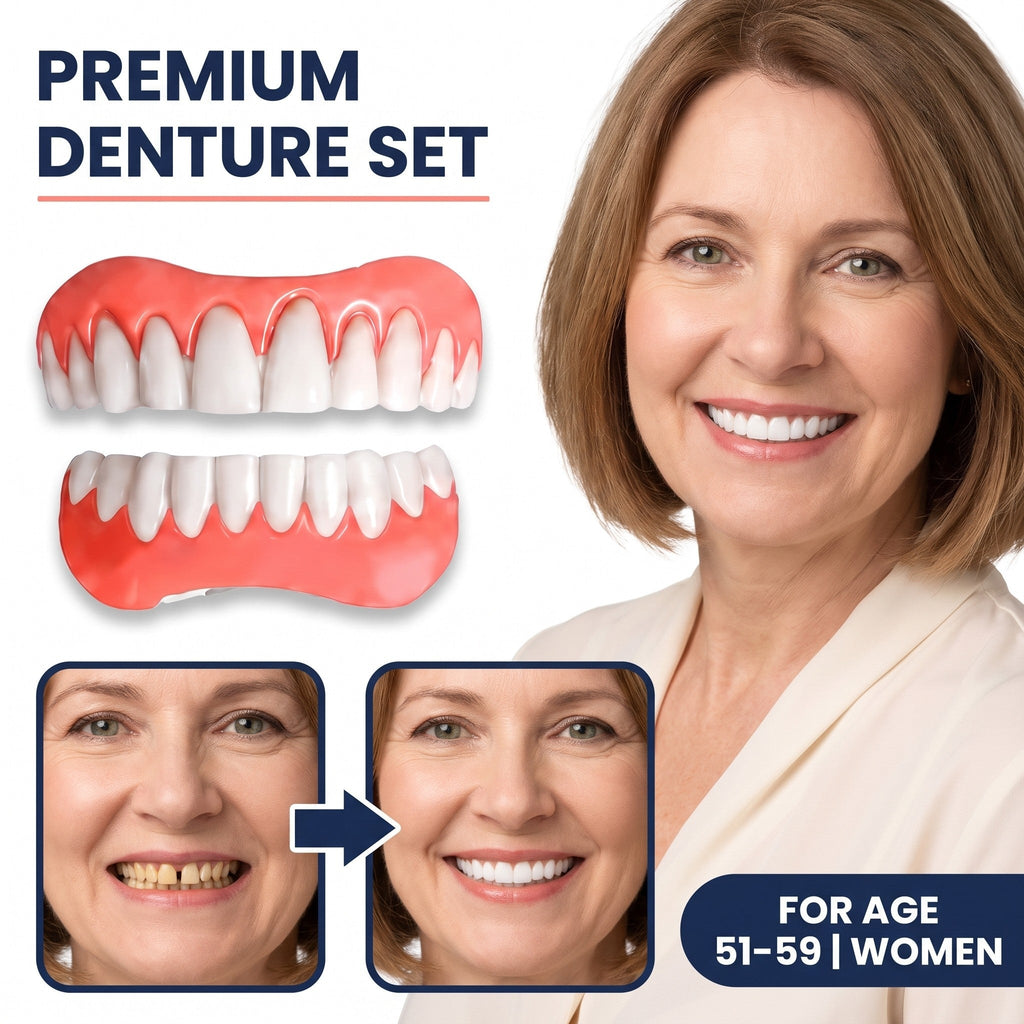 Boil-and-Bite Medical-Grade Denture Set (Upper & Lower)