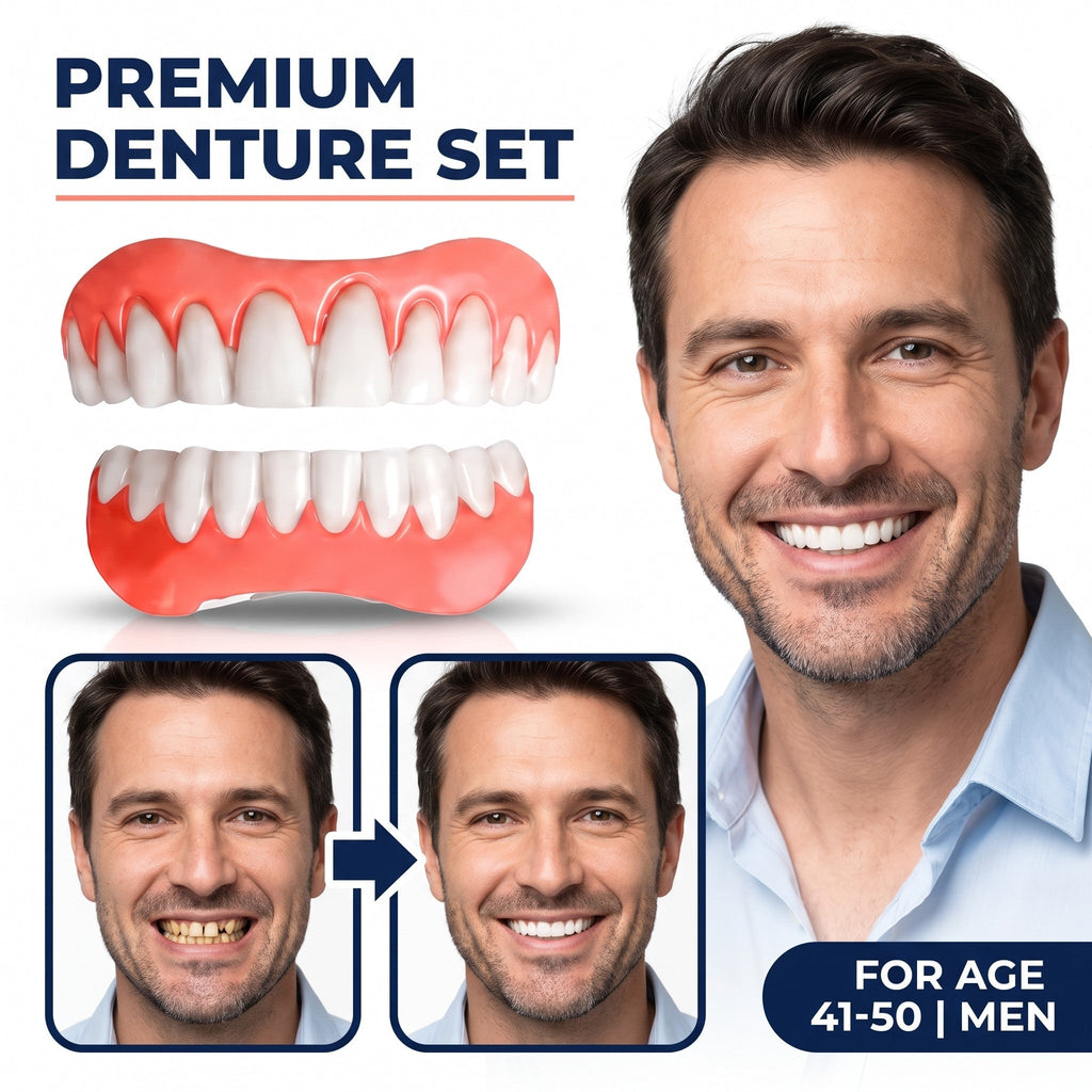 Boil-and-Bite Medical-Grade Denture Set (Upper & Lower)