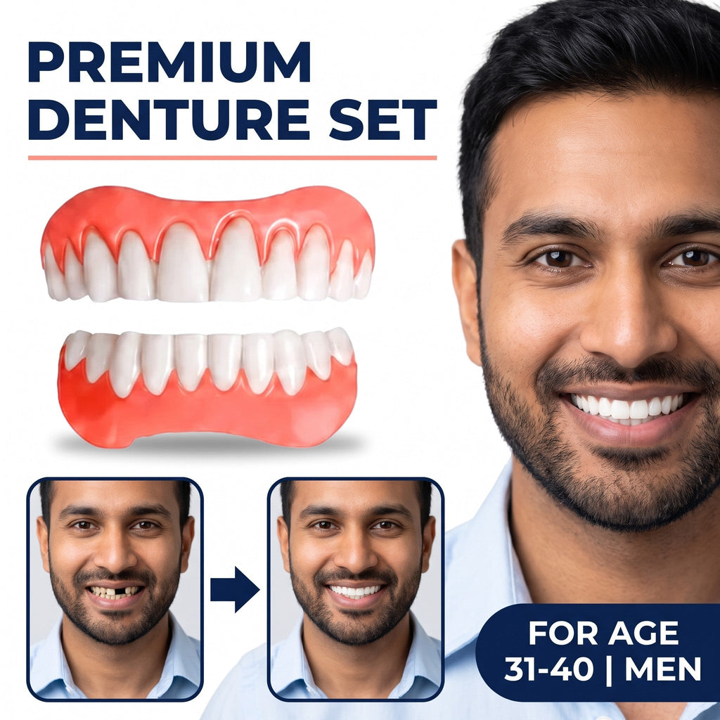 Boil-and-Bite Medical-Grade Denture Set (Upper & Lower)