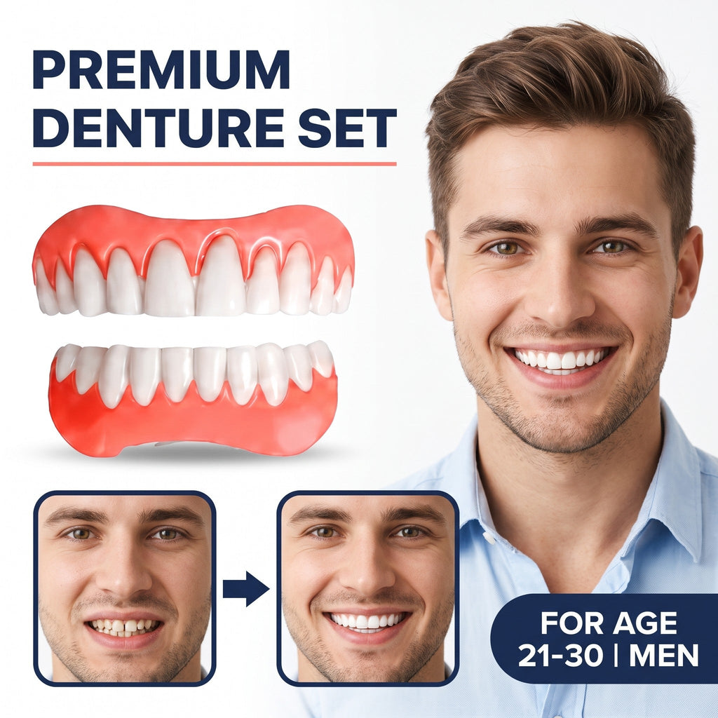 Boil-and-Bite Medical-Grade Denture Set (Upper & Lower)