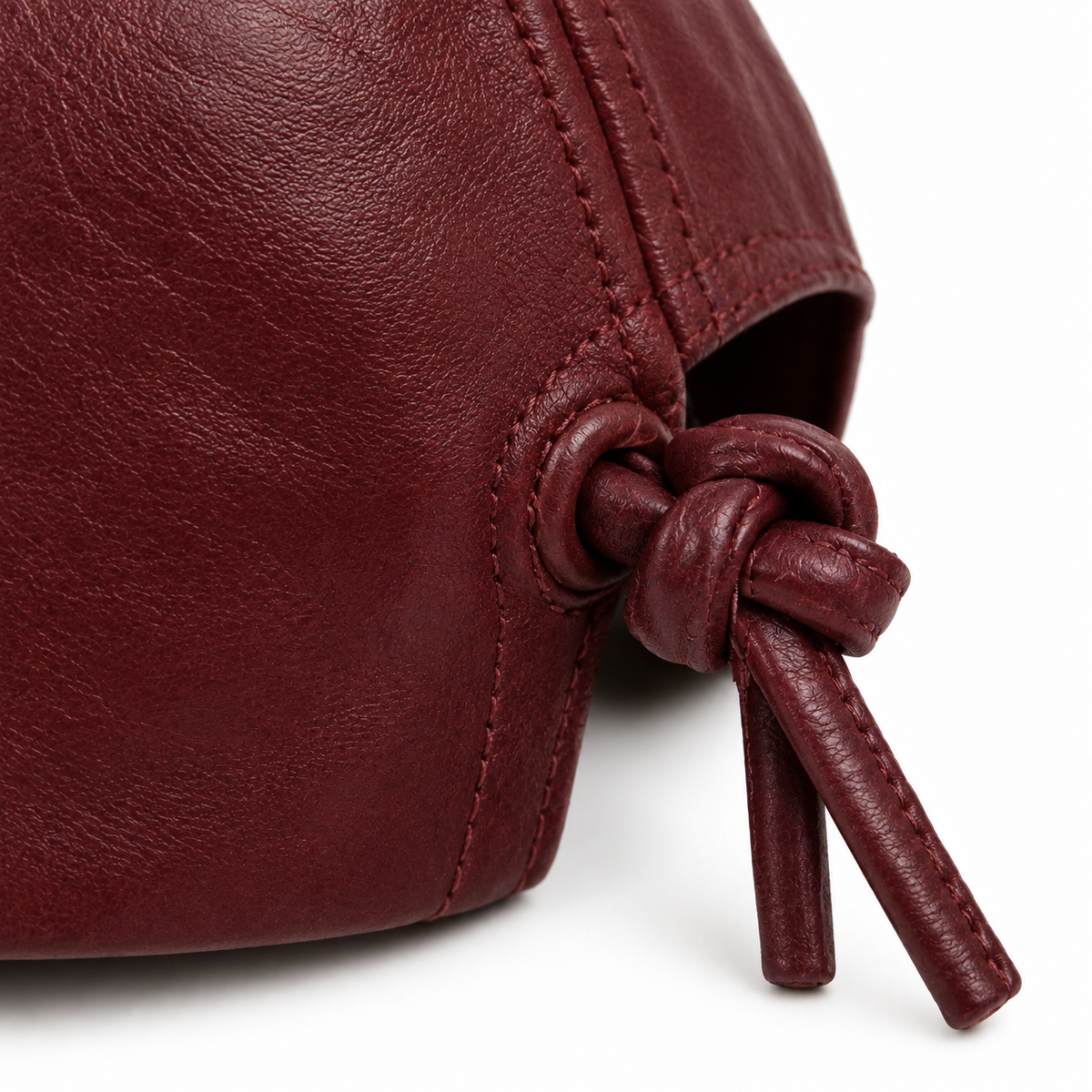 Boneroshop Burgundy Vegan Leather Baseball Cap Adjustable