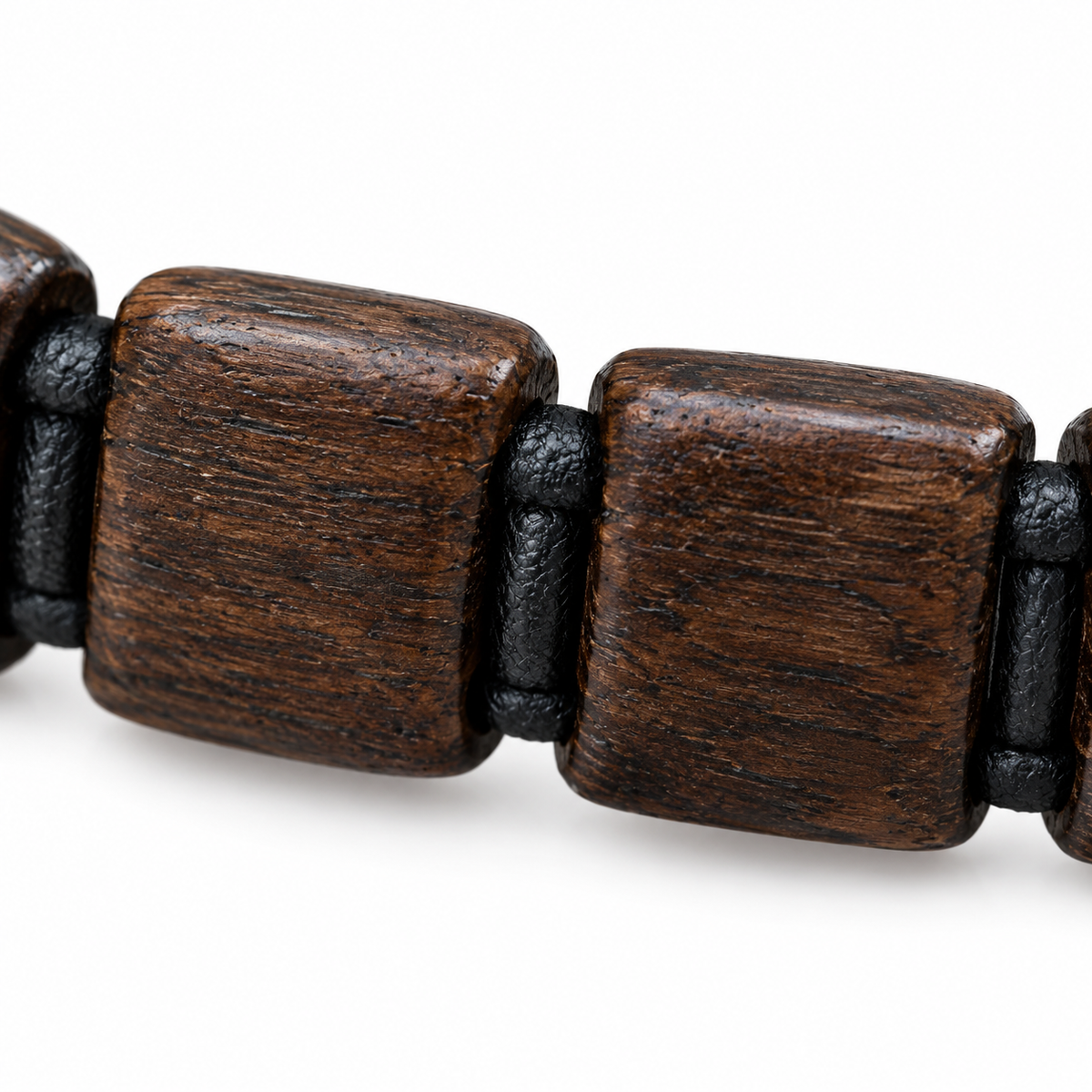 Boneroshop Wooden Beaded Bracelet Dark Brown Elastic Fit
