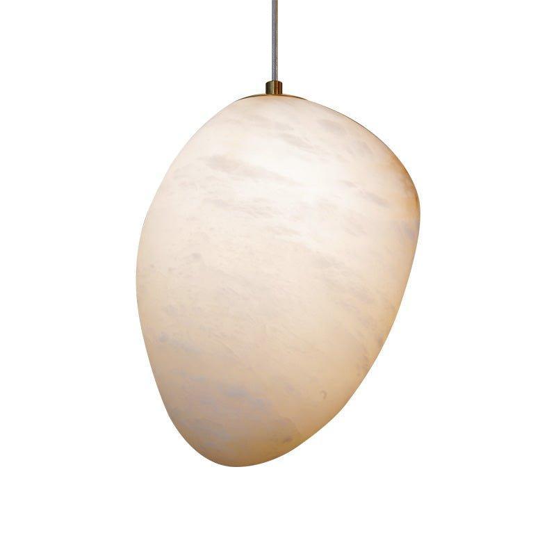 Brass Alabaster Pendant Light with Adjustable Height