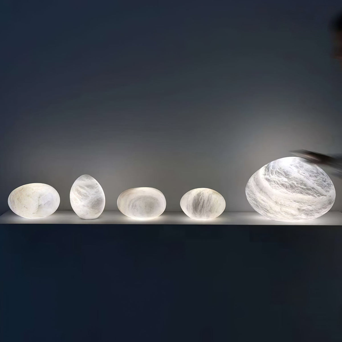 Brass Alabaster Pendant Light with Adjustable Height