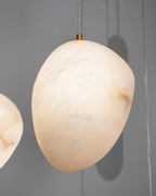 Brass Alabaster Pendant Light with Adjustable Height