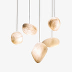Brass Alabaster Pendant Light with Adjustable Height