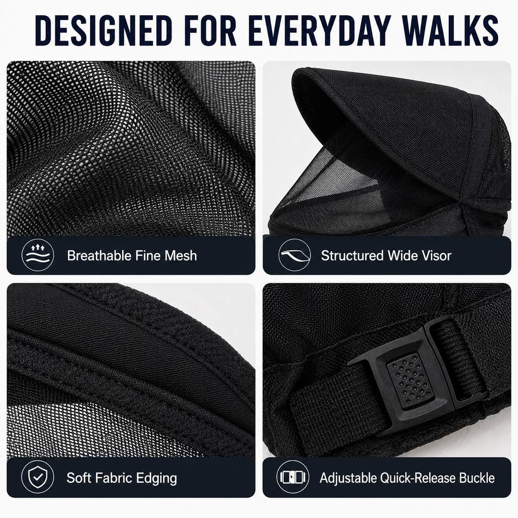 Boneroshop Breathable Anti-Scavenging Dog Muzzle for Walks - Mesh Hood Helps Block Food Scraps & Trash