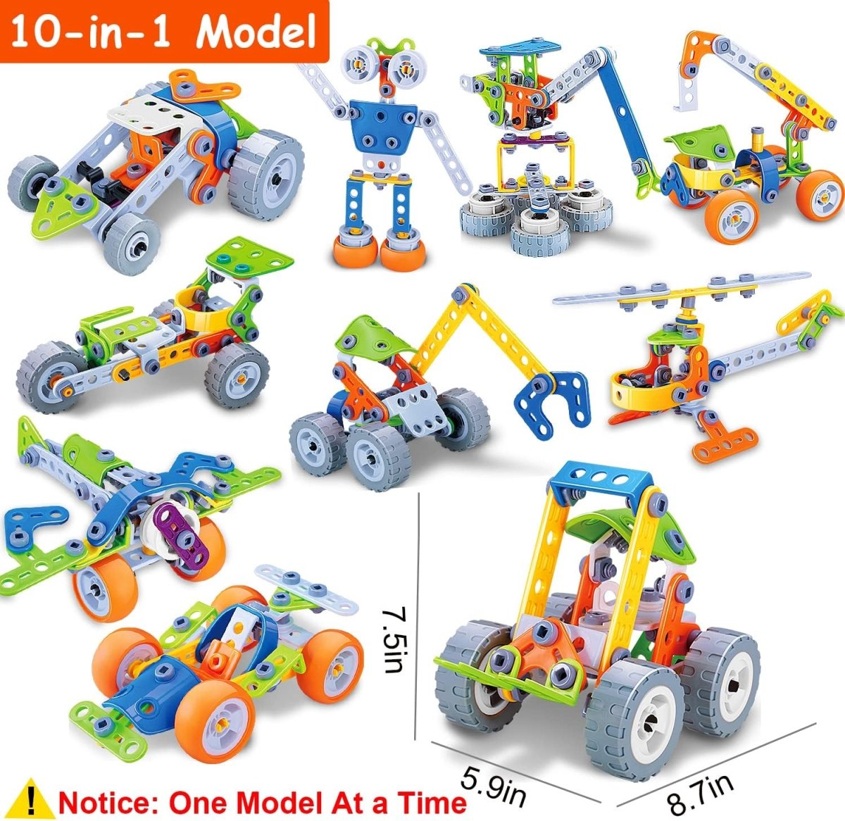 Buildbuddy Construction Set – Colourful Building Blocks for Kids – Promote Creativity and Motor Skills
