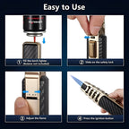 Butane Torch Lighter, Triple Blue Flame, Windproof, Refillable, Gift Box