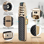 Butane Torch Lighter, Triple Blue Flame, Windproof, Refillable, Gift Box