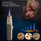 Butane Torch Lighter, Triple Blue Flame, Windproof, Refillable, Gift Box