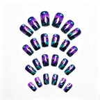 Butterfly and Night Motif Nail Art Design