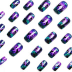 Butterfly and Night Motif Nail Art Design