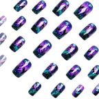 Butterfly and Night Motif Nail Art Design